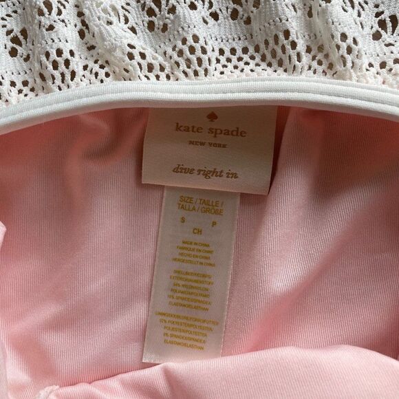 Kate Spade Bikini Bottom Womens Small Cream Lace Ruffle Trim Cheeky NEW - Picture 4 of 4